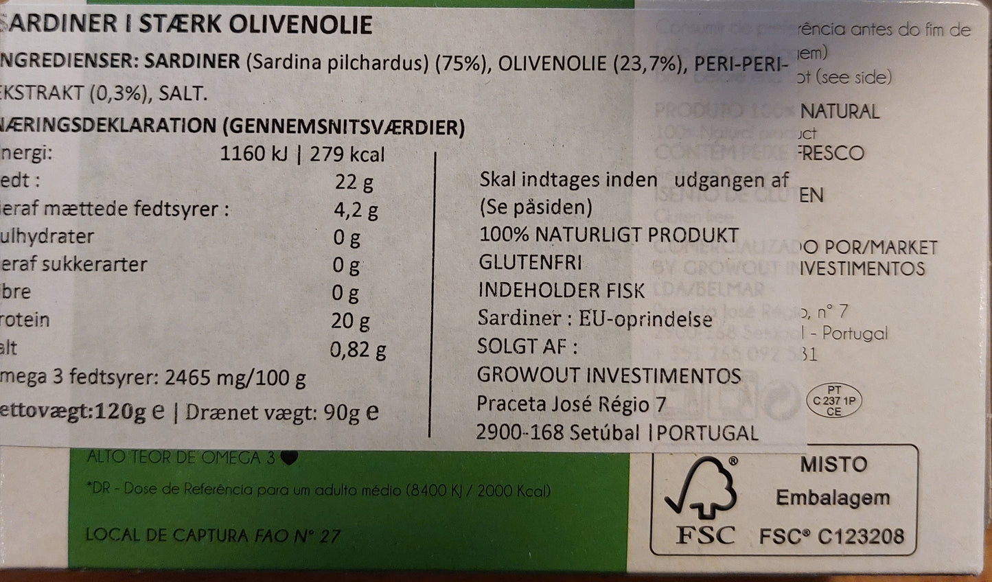 Belmar - Sardiner i krydret olivenolie