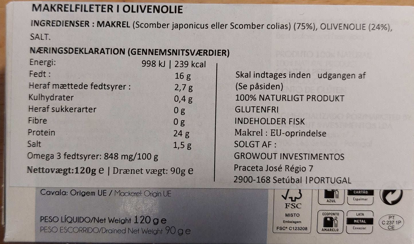 Belmar - Makrelfilet i olivenolie