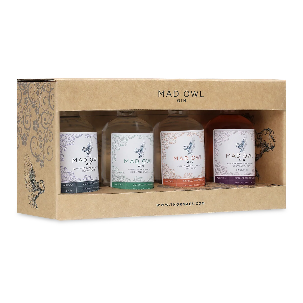 Mad Owl Gin Samplebox, Thornæs Destilleri